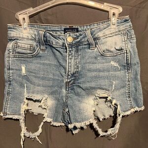 Angel Kiss Blue Distressed Jean Shorts